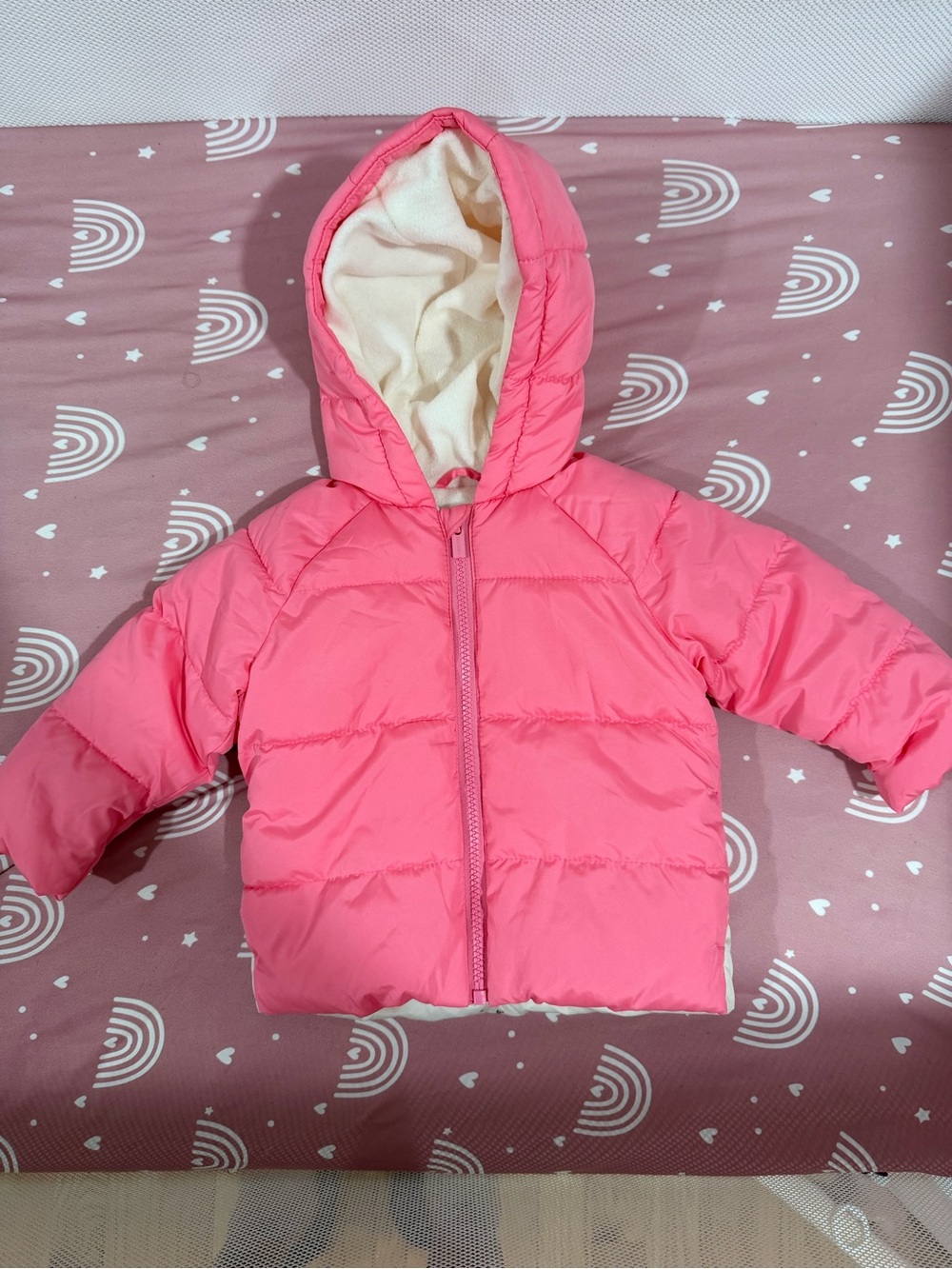 Old Navy Pink Hooded Puffer Jacket for Kids
